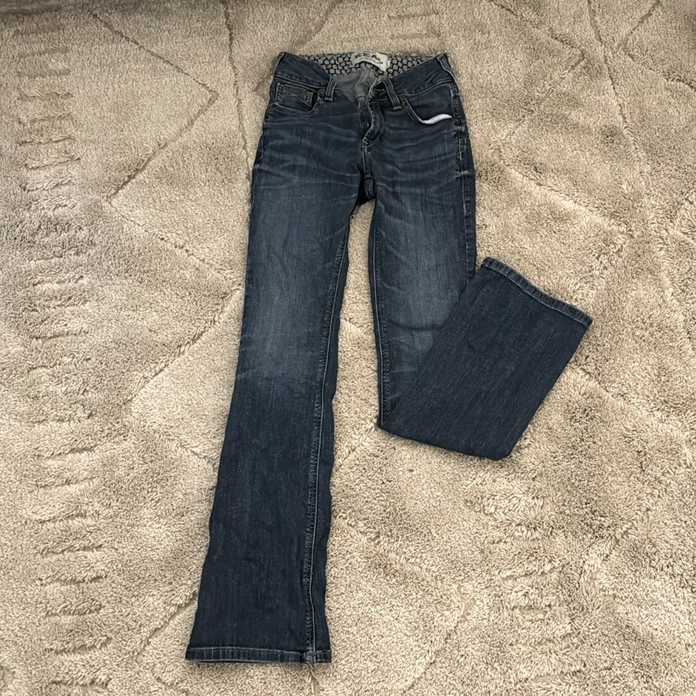 ARIAT,  Perfect Rise Boot cut, I think size 0 or 34 and around 24-25 length.
